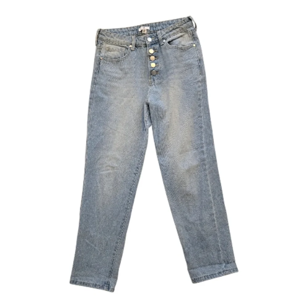 BP Light Blue Wash Denim Straight Leg Button Up Jeans